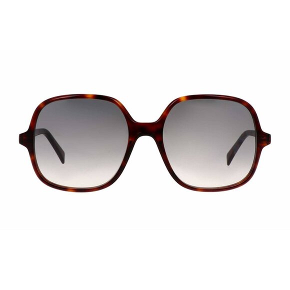 NEW CELINE WOMEN SQUARE SUNGLASSES CELINE CL40244U 52F HAVANA GREY EYEWEAR - Picture 2 of 3